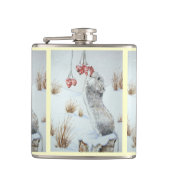 かわいいネズミと赤い果実の雪のシーン野生動物 フラスク (正面)