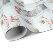 かわいいネズミと赤い果実の雪のシーン野生動物 ラッピングペーパー (ロールコーナー)