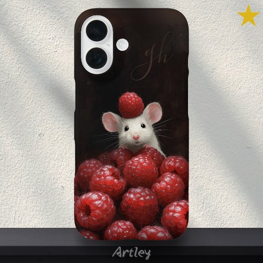 かわいいネズミのぞきラズベリー絵を描の名前をカスタムする Case-Mate iPhoneケース