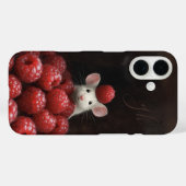 かわいいネズミのぞきラズベリー絵を描の名前をカスタムする Case-Mate iPhoneケース (裏面 (横))