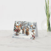 かわいいネズミのクリスマスカード サンキューカード (正面)