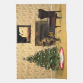 かわいいネズミのクリスマスツリー飾り キッチンタオル (縦)