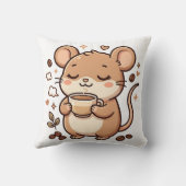 かわいいネズミのコーヒー枕 クッション (裏面)