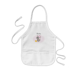 かわいいネズミのチーズエプロン 子供用エプロン