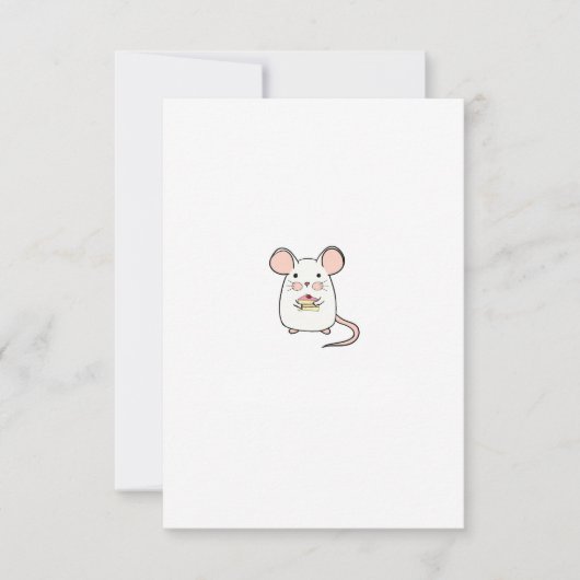 かわいいネズミのテーマデザイン サンキューカード (正面)