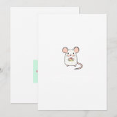 かわいいネズミのテーマデザイン 招待状 (正面/裏面)