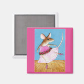 かわいいネズミのバレリーナ磁石 マグネット (正面/裏面)