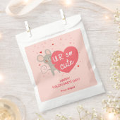 かわいいネズミのバレンタイン フェイバーバッグ (クリップ留めされた状態)