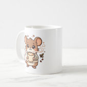 かわいいネズミのマグカップ コーヒー愛好家へのギフト コーヒーマグカップ (正面左)