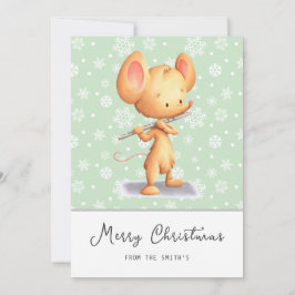 かわいいネズミのミュージシャン メリークリスマス メッセージ シーズンカード