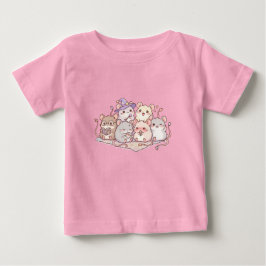 かわいいネズミの友達 キッズTシャツ ベビーTシャツ
