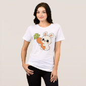 かわいいネズミの女性Tシャツ トライブレンドTシャツ (正面全面)