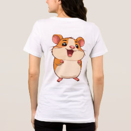 かわいいネズミの女性Tシャツ トライブレンドTシャツ