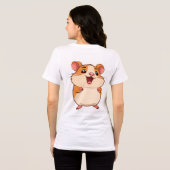かわいいネズミの女性Tシャツ トライブレンドTシャツ (裏面全面)