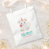 かわいいネズミの子どもの誕生日パーティー フェイバーバッグ (クリップ留めされた状態)