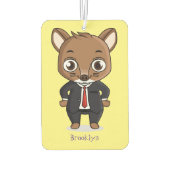 かわいいネズミの漫画イラストレーション カーエアーフレッシュナー (裏面)