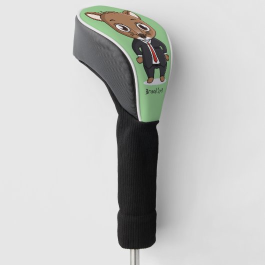 かわいいネズミの漫画イラストレーション ゴルフヘッドカバー (アングル)