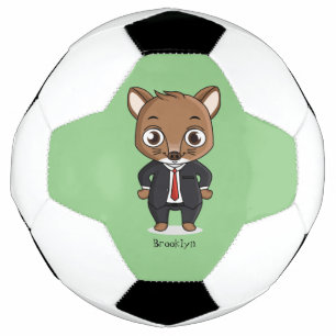 かわいいネズミの漫画イラストレーション サッカーボール