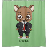 かわいいネズミの漫画イラストレーション シャワーカーテン (正面)