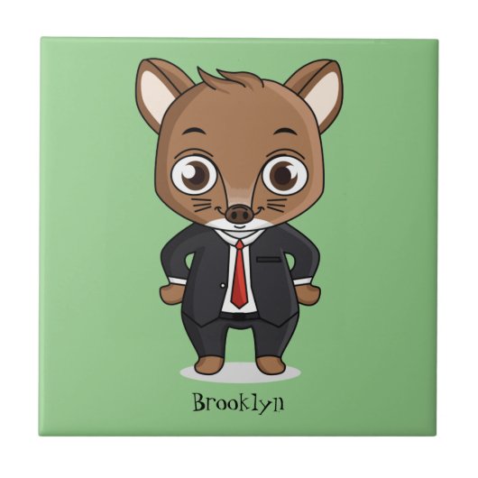 かわいいネズミの漫画イラストレーション タイル (正面)