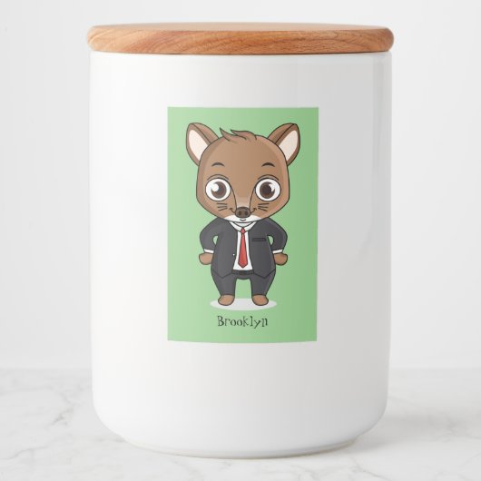 かわいいネズミの漫画イラストレーション フードラベル (正面)