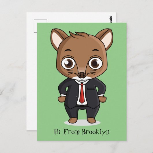 かわいいネズミの漫画イラストレーション ポストカード (正面/裏面)