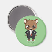 かわいいネズミの漫画イラストレーション マグネット (正面/裏面)