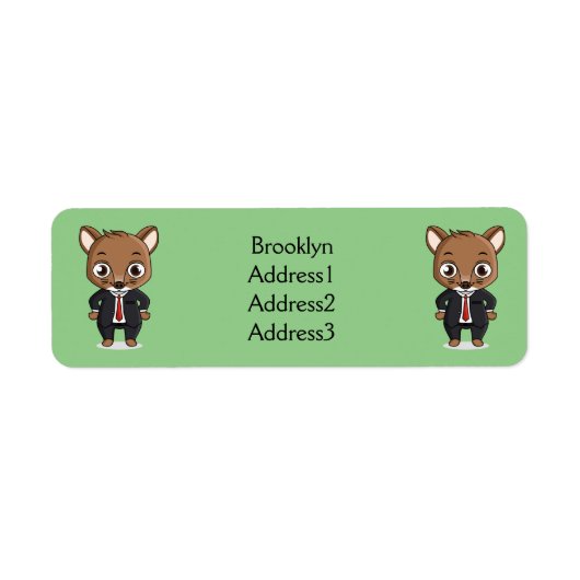 かわいいネズミの漫画イラストレーション ラベル (正面)