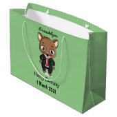 かわいいネズミの漫画イラストレーション ラージペーパーバッグ (裏面アングル)