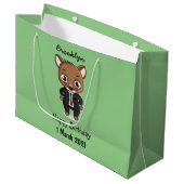 かわいいネズミの漫画イラストレーション ラージペーパーバッグ (正面アングル)