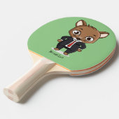かわいいネズミの漫画イラストレーション 卓球ラケット (正面アングル)