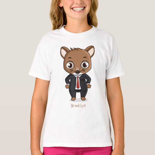 かわいいネズミの漫画イラストレーション Tシャツ (正面)