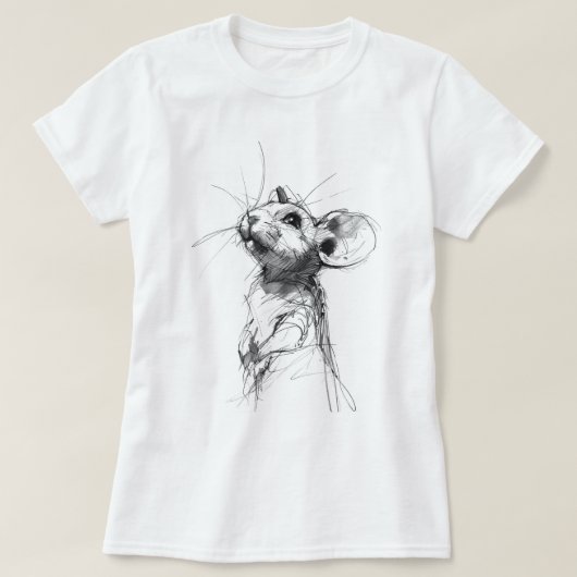 かわいいネズミの肖像画 Tシャツ (デザイン正面)