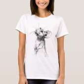 かわいいネズミの肖像画 Tシャツ (正面)