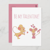 かわいいネズミの記念日 / バレンタインデー ポストカード (正面/裏面)