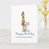 かわいいネズミの誕生日カード(孫) カード (黄色い花)