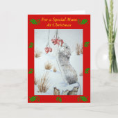 かわいいネズミの赤いベリーの雪の景色は、野生動物に精通している シーズンカード (正面)