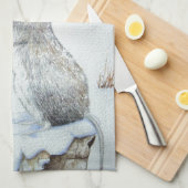 かわいいネズミの赤い果実の雪のシーン野生動物 キッチンタオル (四つ折り)