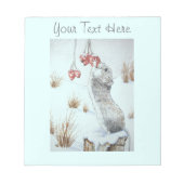 かわいいネズミの赤い果実の雪のシーン野生動物 ノートパッド (正面)