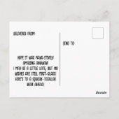 かわいいネズミの遅れた誕生日メッセージ ポストカード (裏面)