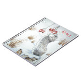 かわいいネズミの雪のシーン写真野生動物 ノートブック (左側)