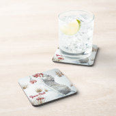 かわいいネズミの雪のシーン冬のクリスマス コースター (右側)