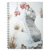 かわいいネズミの雪のシーン季節の野生動物 ノートブック (正面)