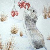 かわいいネズミの雪景色 タイル