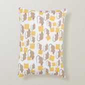 かわいいネズミの食べ齧歯動物のチーズパターン アクセントクッション (裏面(縦))