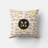 かわいいネズミの食べ齧歯動物のチーズパターン クッション (裏面)