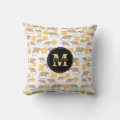 かわいいネズミの食べ齧歯動物のチーズパターン クッション (正面)