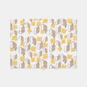 かわいいネズミの食べ齧歯動物のチーズパターン フリースブランケット (正面(横))