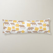 かわいいネズミの食べ齧歯動物のチーズパターン ボディピロー (裏面)