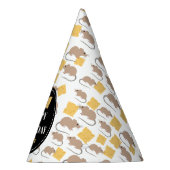 かわいいネズミの食べ齧歯動物のチーズ誕生日 パーティーハット (右)